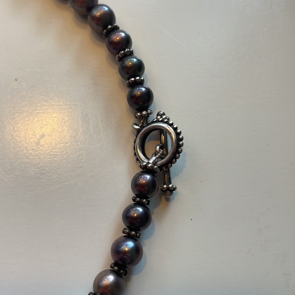 Steven Dweck Serling Silver Caviar Pendant purple Pearl necklace - Picture 3 of 7